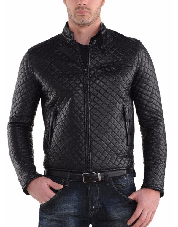 HugMe.fashion Men's new  Fully quilted Genuine leather jacket JK41